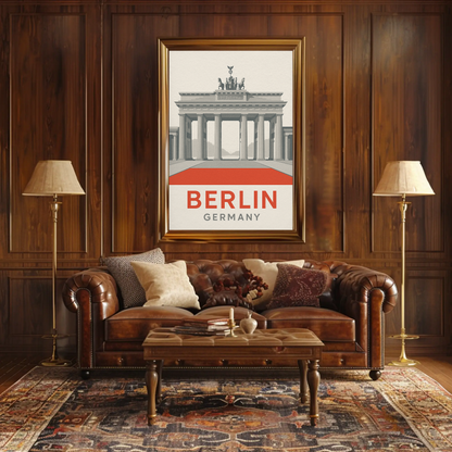 Berlin Germany Brandenburg Gate Minimal Architecture Poster