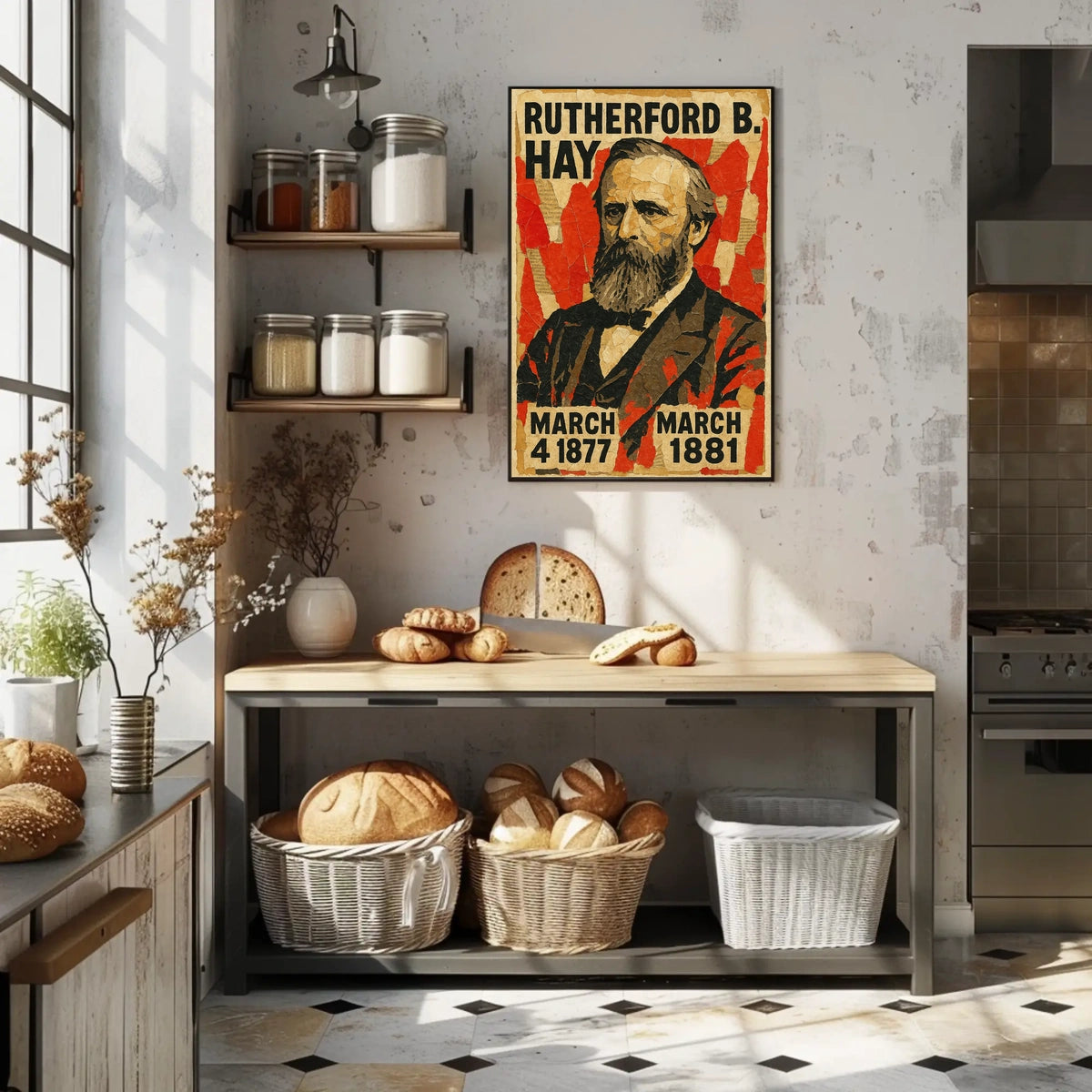 Rutherford B. Hayes 19th President of the United States Layered paper Collage Poster