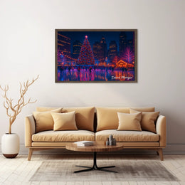 Holiday Skating in Detroit Poster