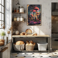 Enchanted Mushroom Forest Art Print Poster for Home Decor PosterGoat
