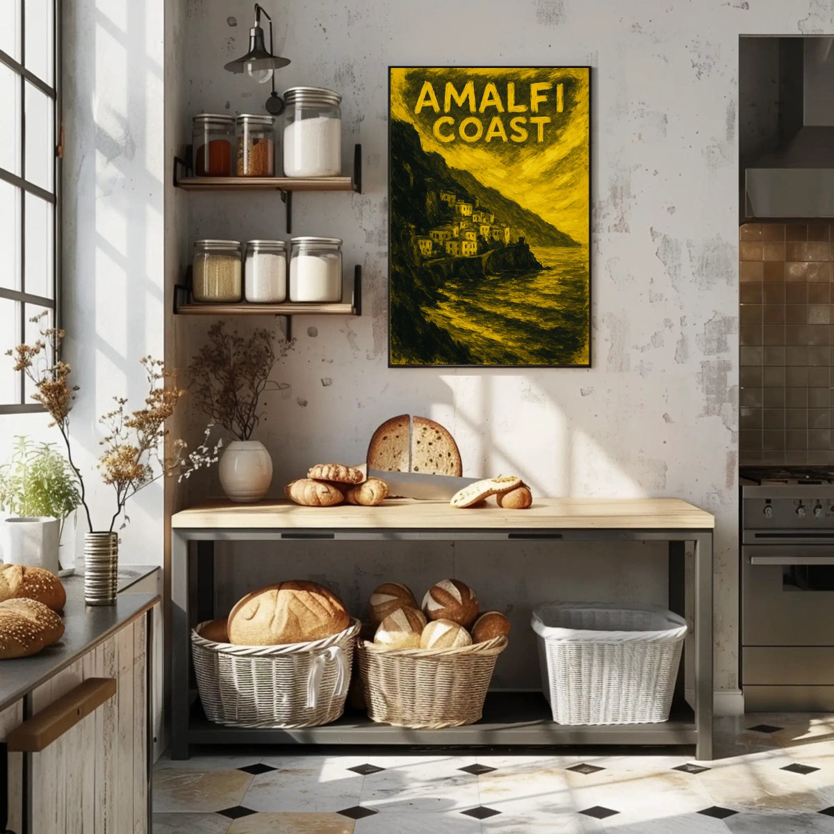 Amalfi Coast Poster Wall Art Coastal Decor Gallery Print