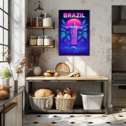 Brazil Neon Vibes Poster PosterGoat