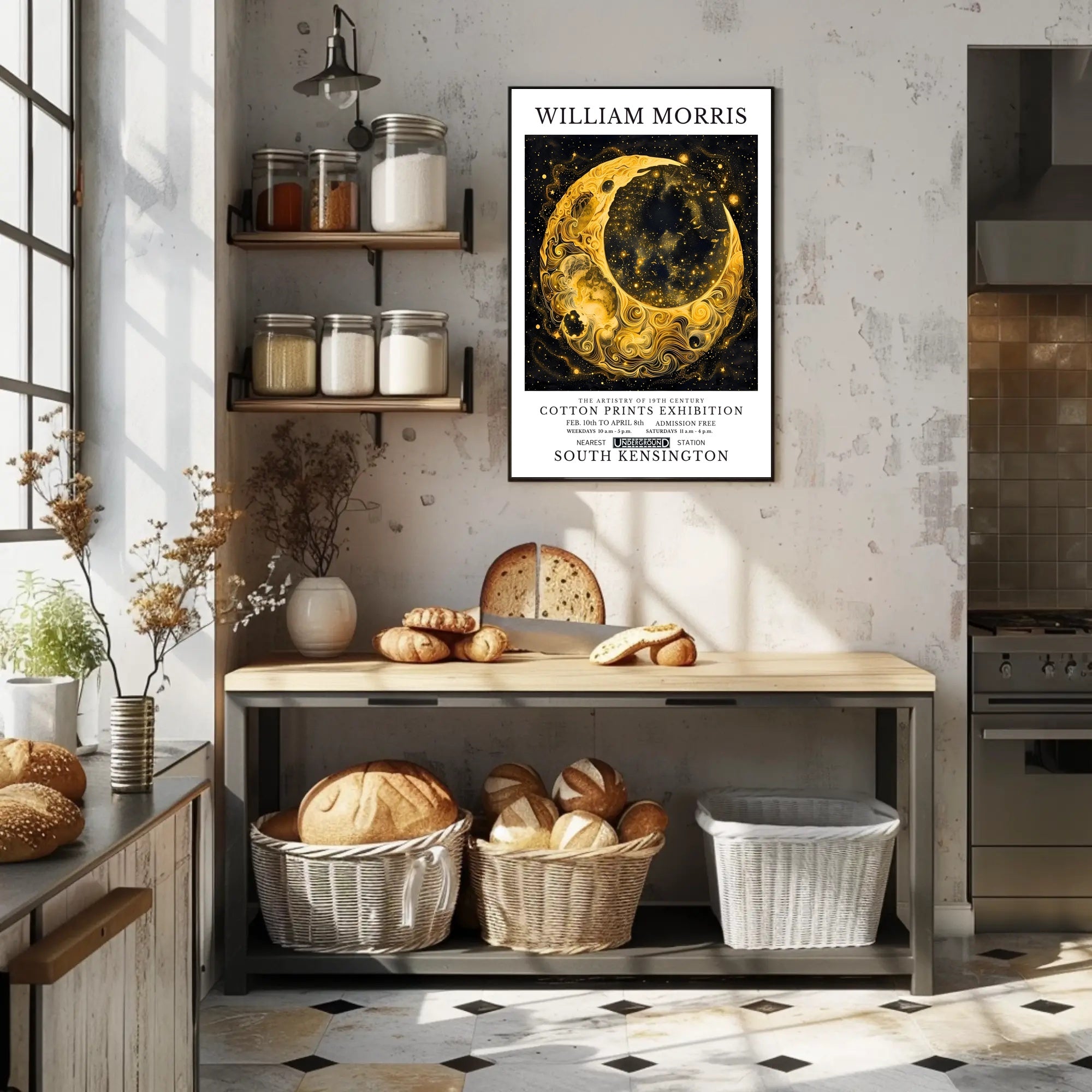 William Morris Cotton Prints Exhibition Poster