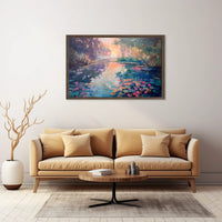 Serene Impressionistic Landscape Poster: Tranquil Water Scene