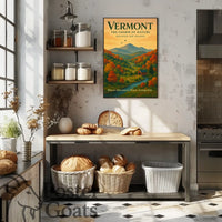 Vermont Scenic Autumn Landscape Travel Poster