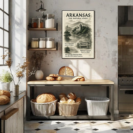 Arkansas The Natural State Vintage Travel Poster