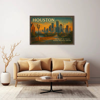 Houston Travel Poster: The Heart of Texas Art