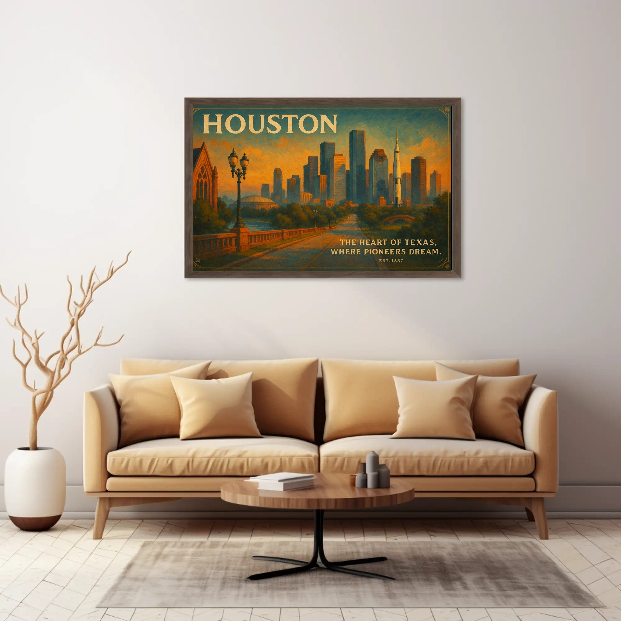 Houston Travel Poster: The Heart of Texas Art