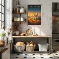 Majestic Abu Dhabi Vintage Travel Poster