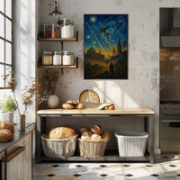 World War II Era Van Gogh Style WWII Poster