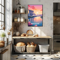 Singapore Sunrise Over Marina Bay Sands Urban or Cityscape Poster