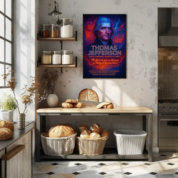 Thomas Jefferson Neon Art Historical Presidential Poster PosterGoat