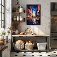 Neon Cityscape Poster