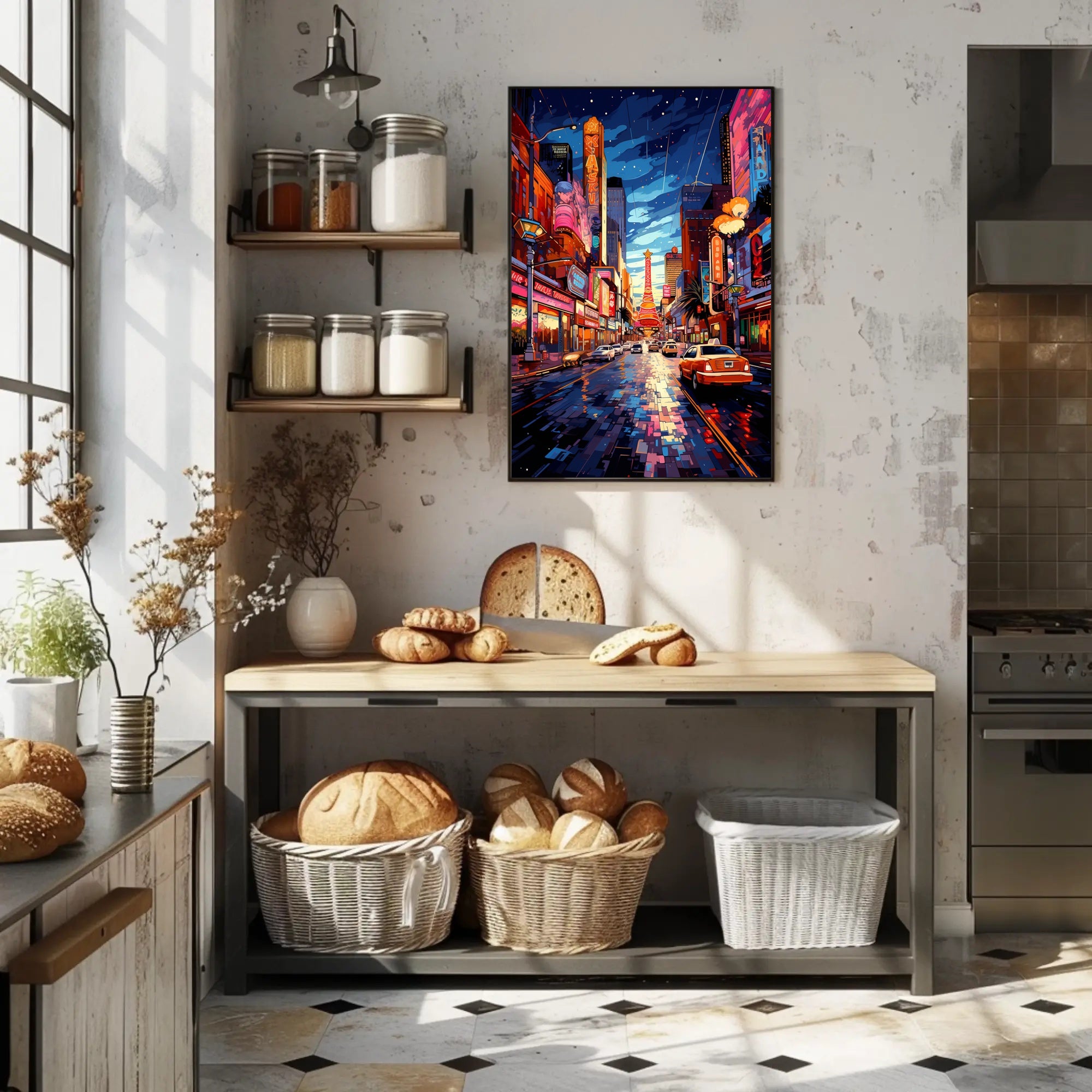 Neon Cityscape Poster