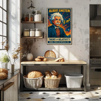Einstein Relativity Vintage Curious Minds Poster