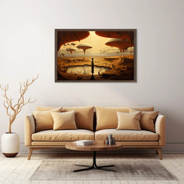 Surreal Alien Landscape Art Print Enhances Futuristic Sci-Fi Poster