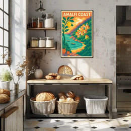 Amalfi Coast Dreamscape Poster For Coastal Decor Lovers