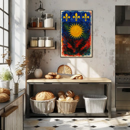 Vibrant Heraldic Sun Poster