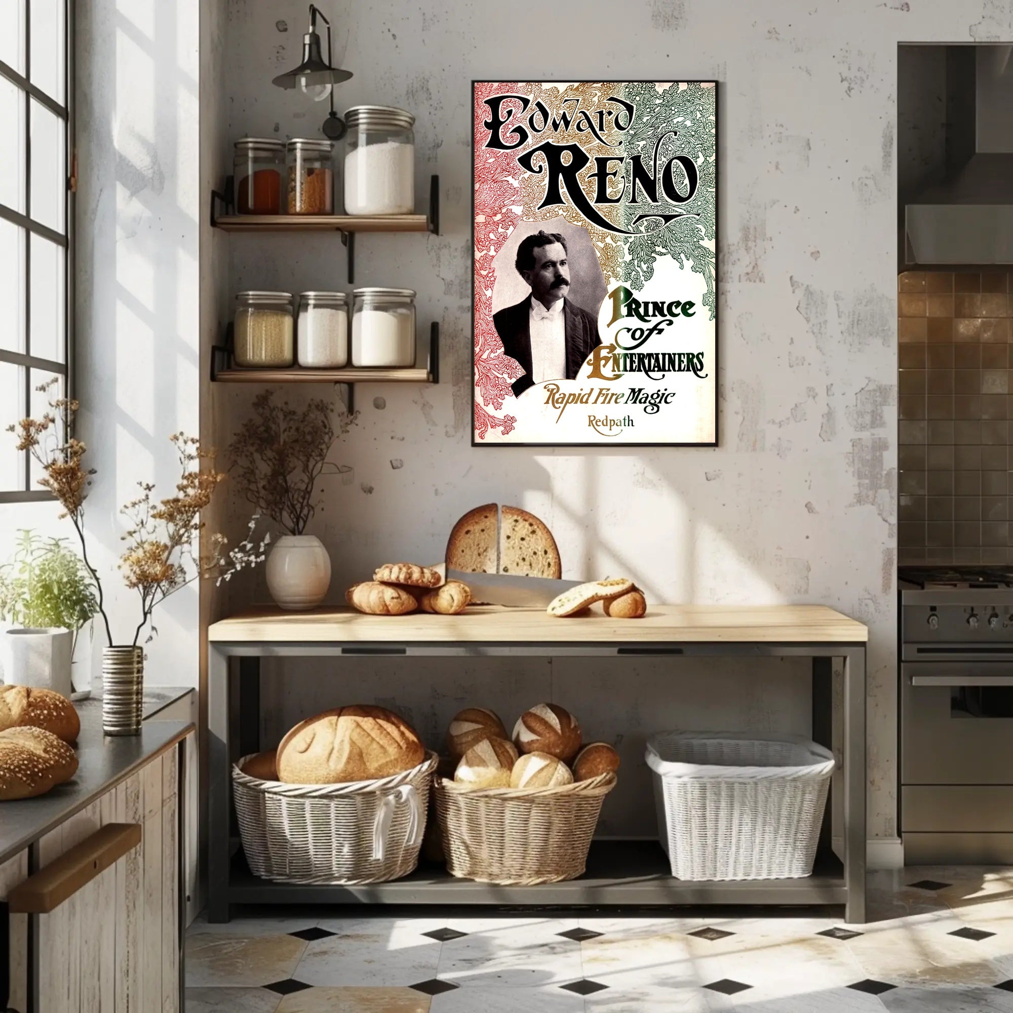 Edward Reno Vintage Magic Performance Cultural Poster