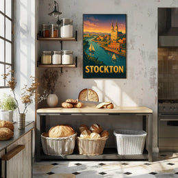 Stockton Vintage Travel Poster