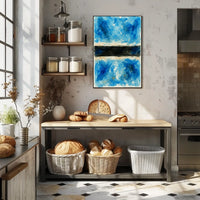 Abstract Blue And Black Composition Poster