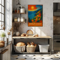 Amalfi Coast Poster Wall Art for Coastal Home Decor