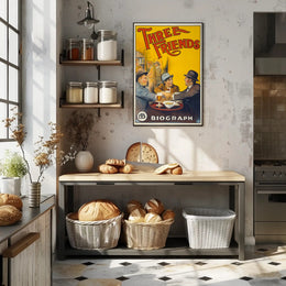Three Friends Vintage Poster Wall Art Print