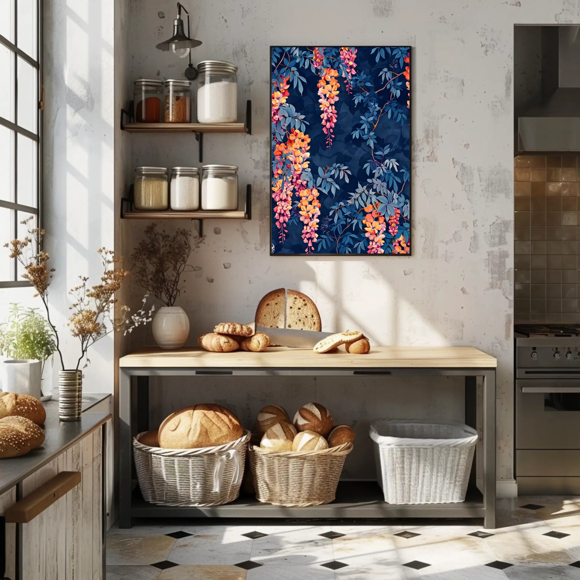 Vibrant Floral Illustrative Artwork for Artistic Poster