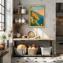 Amalfi Coast Coordinates Travel Poster