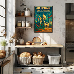 Abu Dhabi Jewel Desert Cityscape Travel Poster