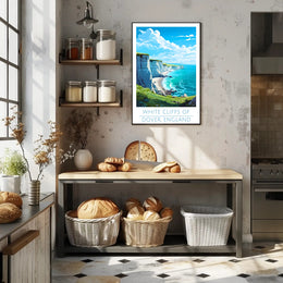 White Cliffs of Dover Scenic Travel Poster