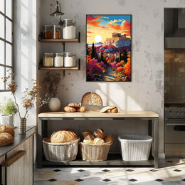 Majestic Sunset Over Athens Cultural or Heritage Poster