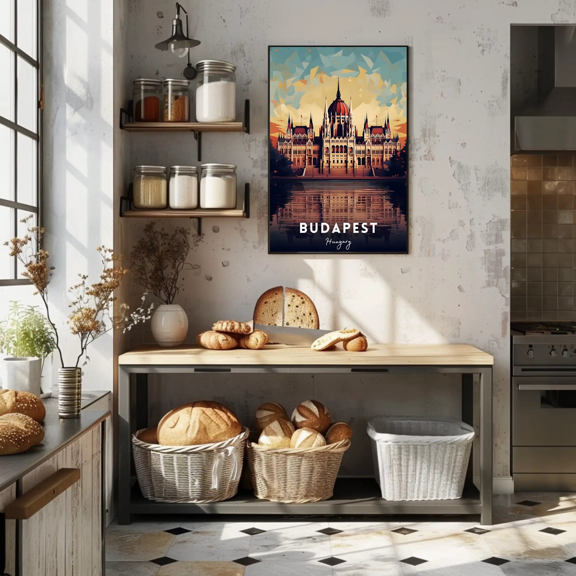 Budapest Landmark Illustration Poster