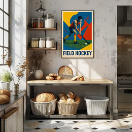 Dynamic Field Hockey Sports Art Poster