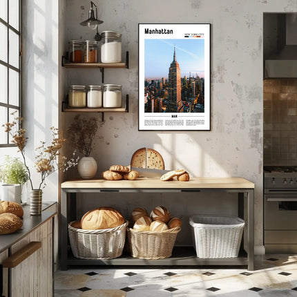 Manhattan Skyline Empire State Building Travel Poster