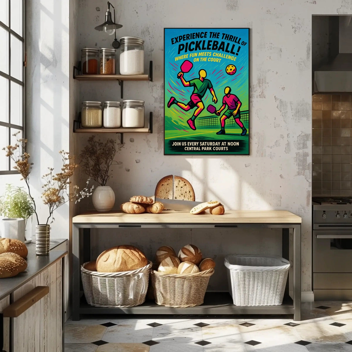 Pickleball Fun at Central Park Poster