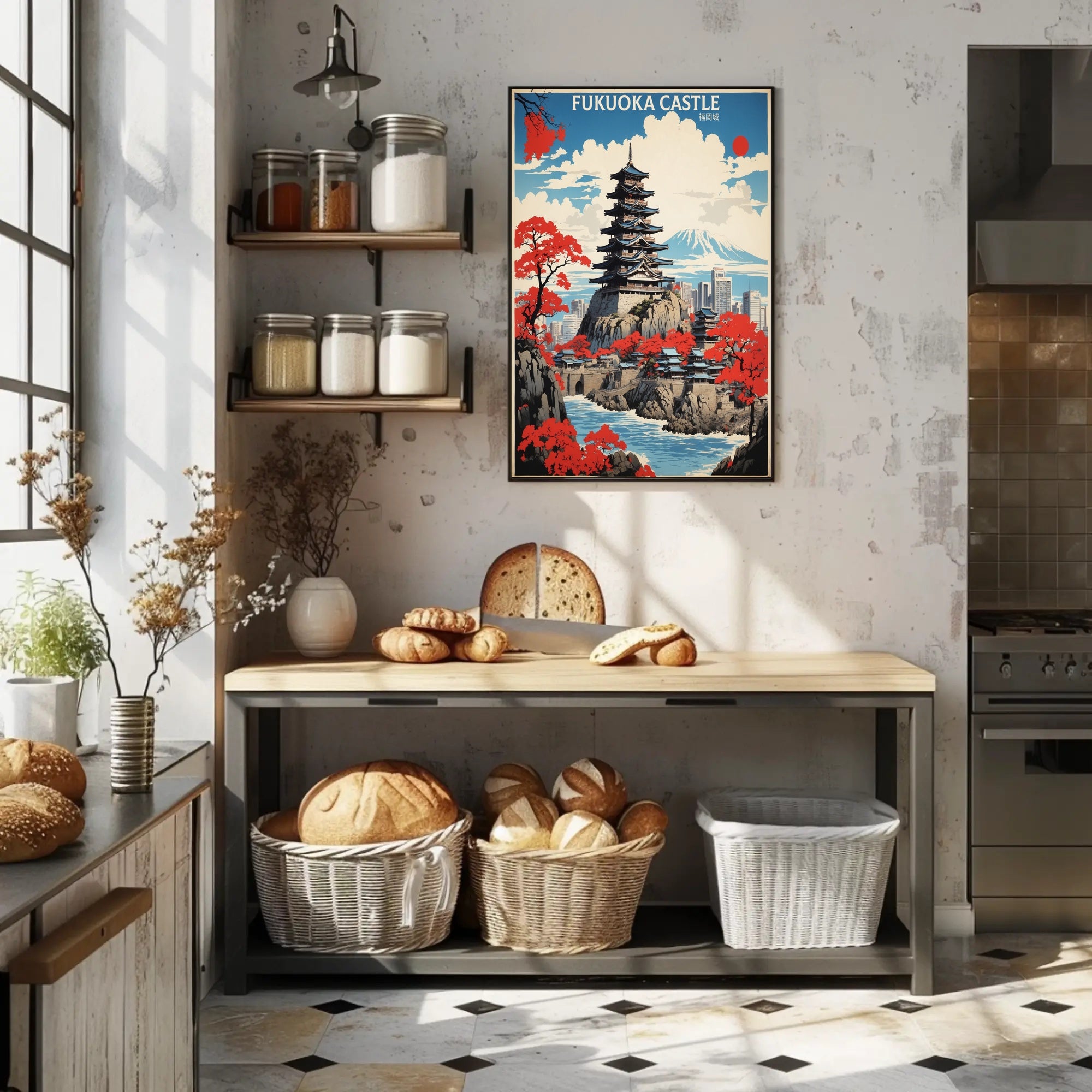 Fukuoka Castle Heritage Art Print - Cultural or Heritage Poster