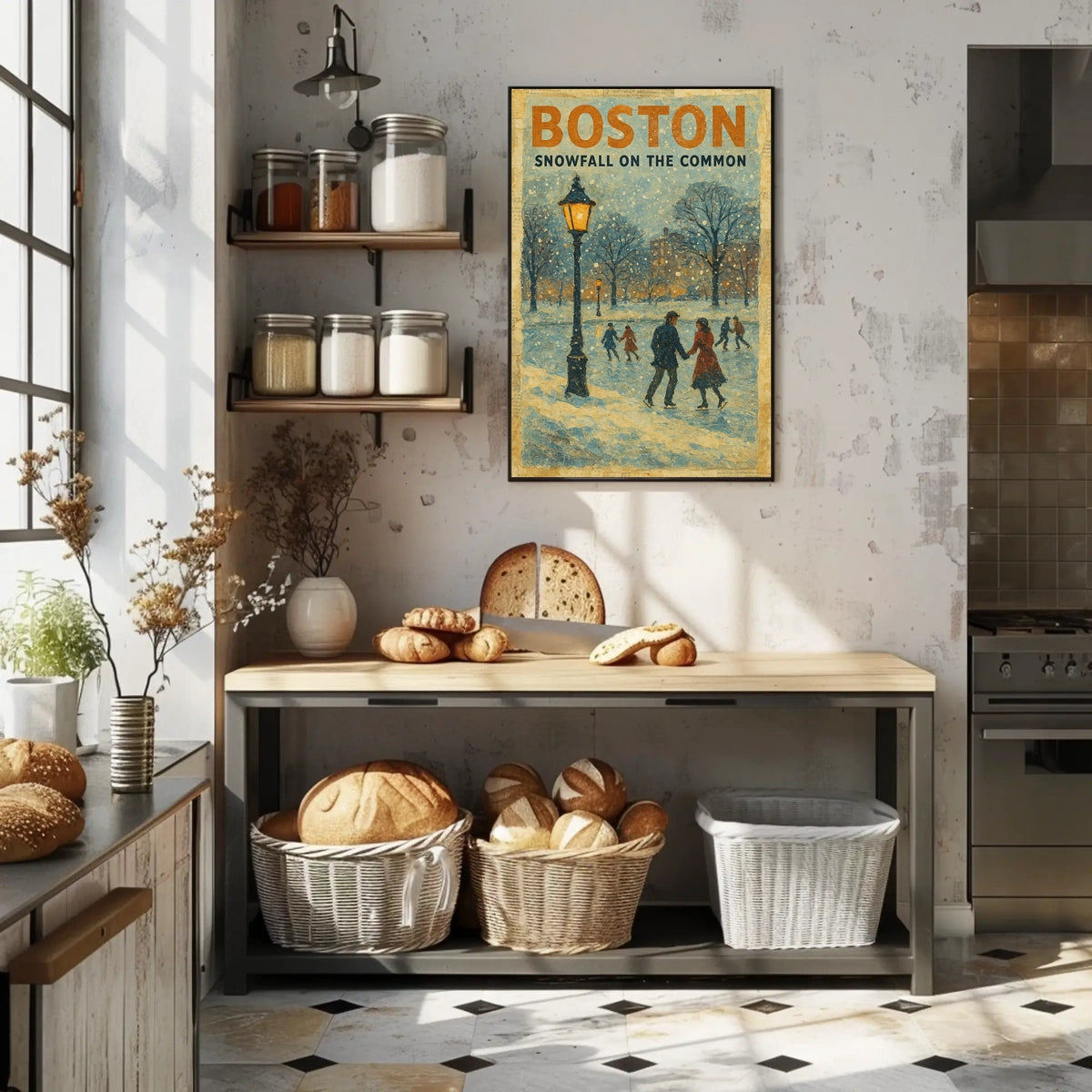 Boston Snowfall On The Common Poster