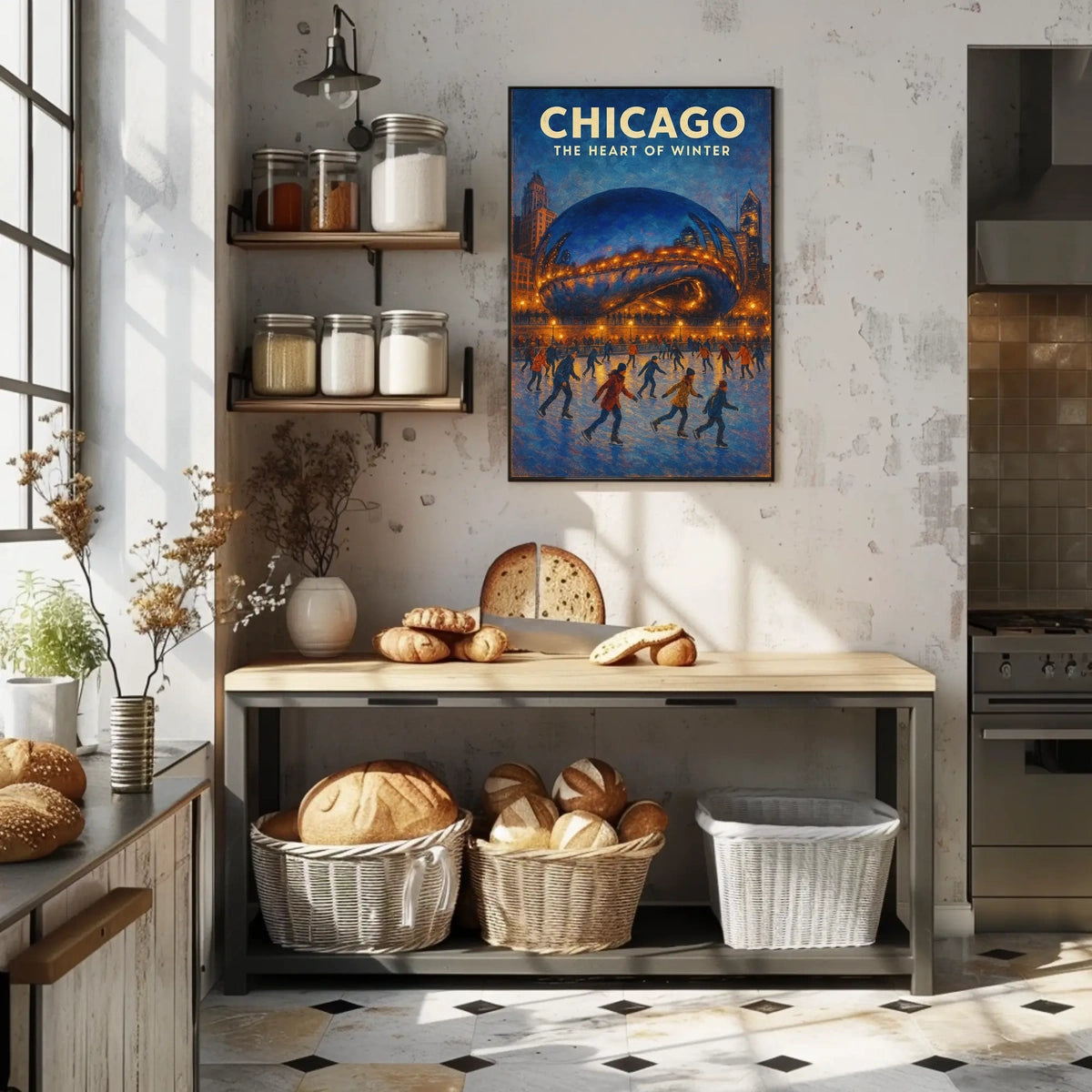 Chicago Heart Of Winter Cityscape Wall Art Decor Poster