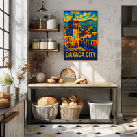 Oaxaca City Vibrant Mosaic Poster