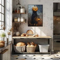 Haunting Pumpkin Lantern Fantasy or Mythology Poster