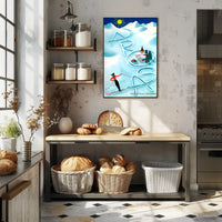 Skiing in Arosa Swiss Alps Travel Poster PosterGoat