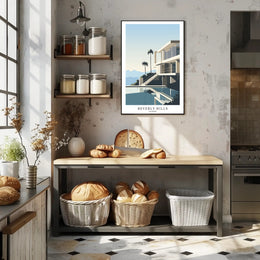 Luxurious Contemporary House Illustration Poster - Urban or Cityscape Poster PosterGoat