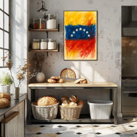 Vibrant Venezuelan Flag Wanderlust Art Poster