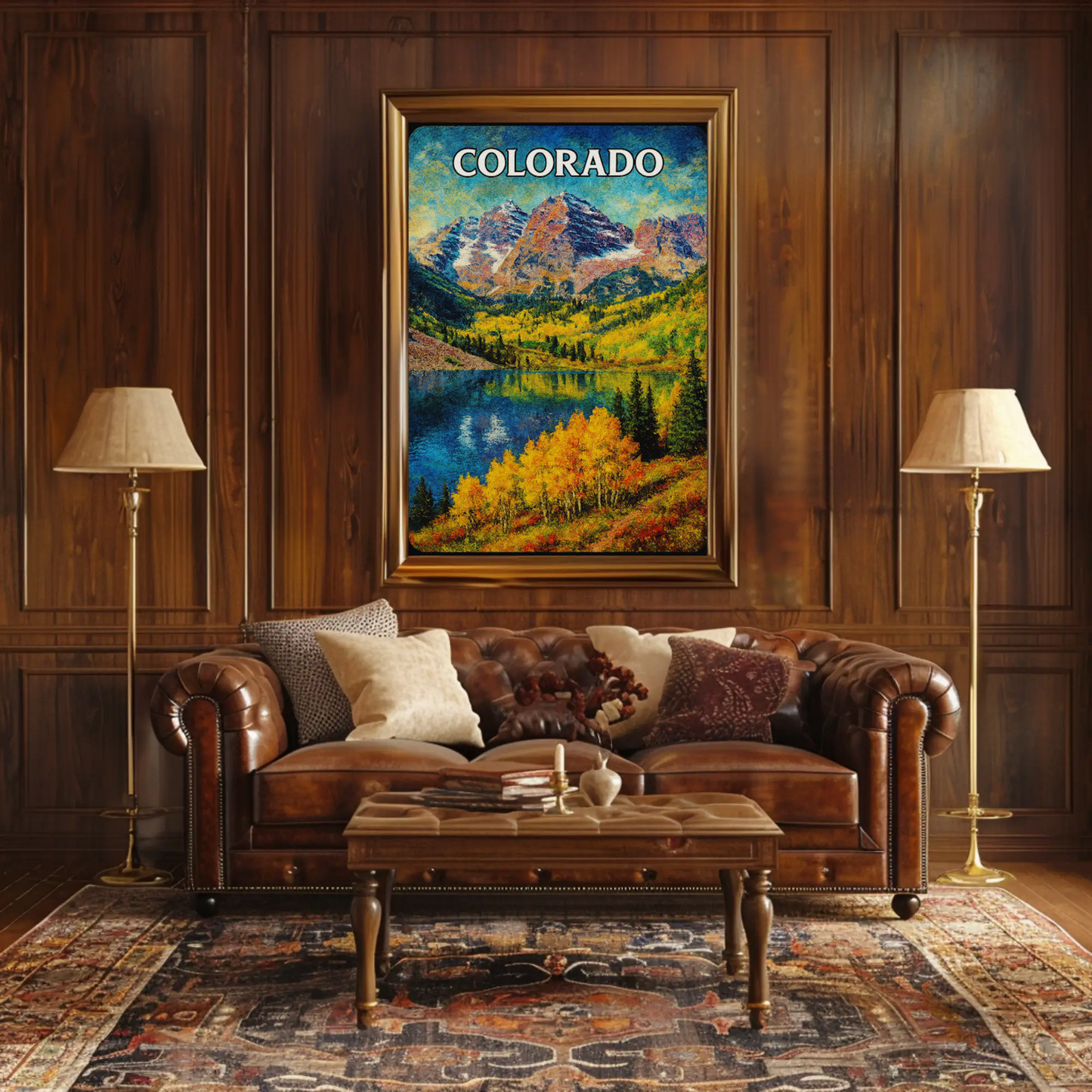 Colorado Fall Landscape Mountain Lake Travel Poster