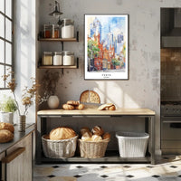 Perth Urban Scene Watercolor Artistry Urban or Cityscape Poster PosterGoat