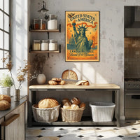 United States of America Land of the Free Poster PosterGoat