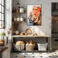 Coastal Cliffside Homes Poster