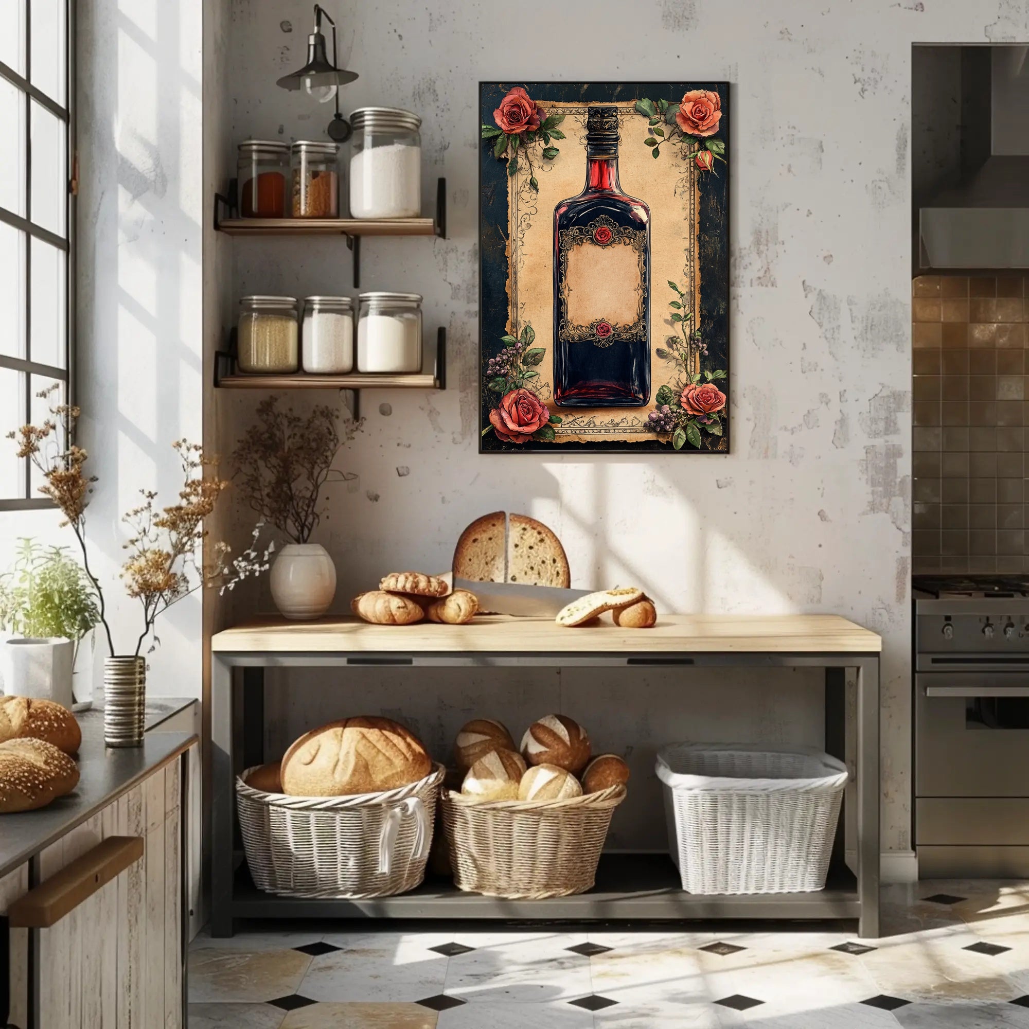 Vintage Elegance Rose-Embellished Poster
