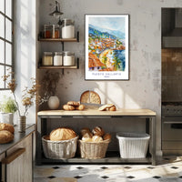 Puerto Vallarta Coastal Watercolor Travel Poster PosterGoat